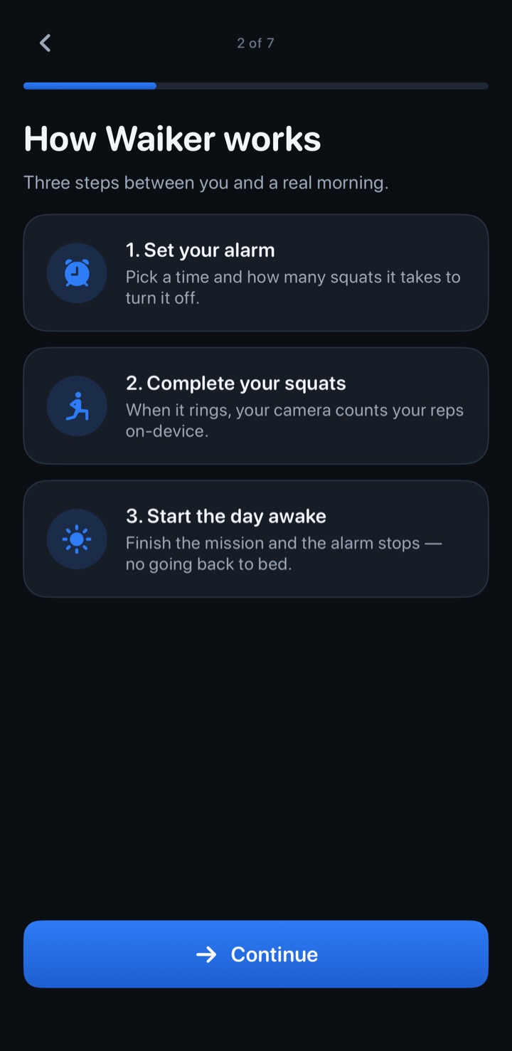 How Waiker works — three steps